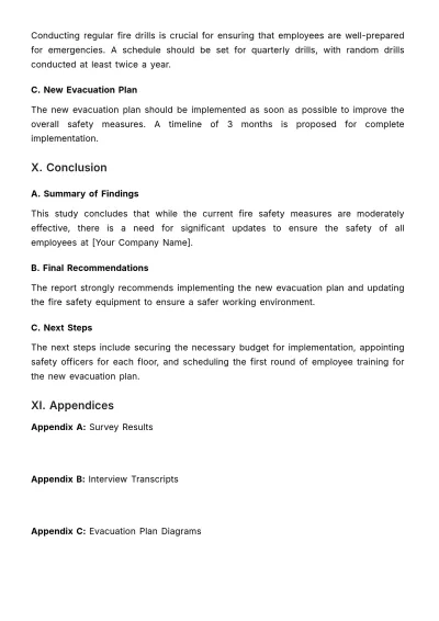 Free Fire Drill and Evacuation Feasibility Study HR Template to Edit Online