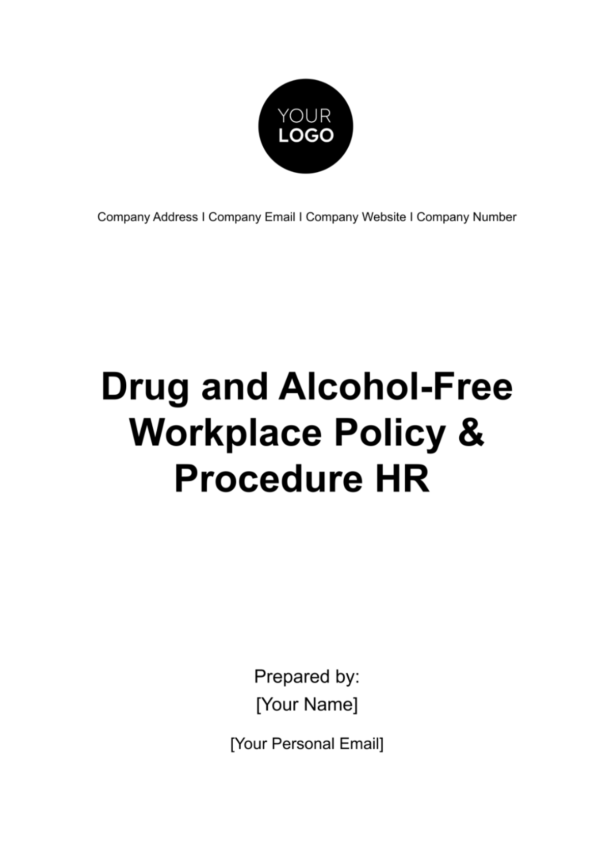 Drug and Alcohol-Free Workplace Policy & Procedure HR Template - Edit Online & Download