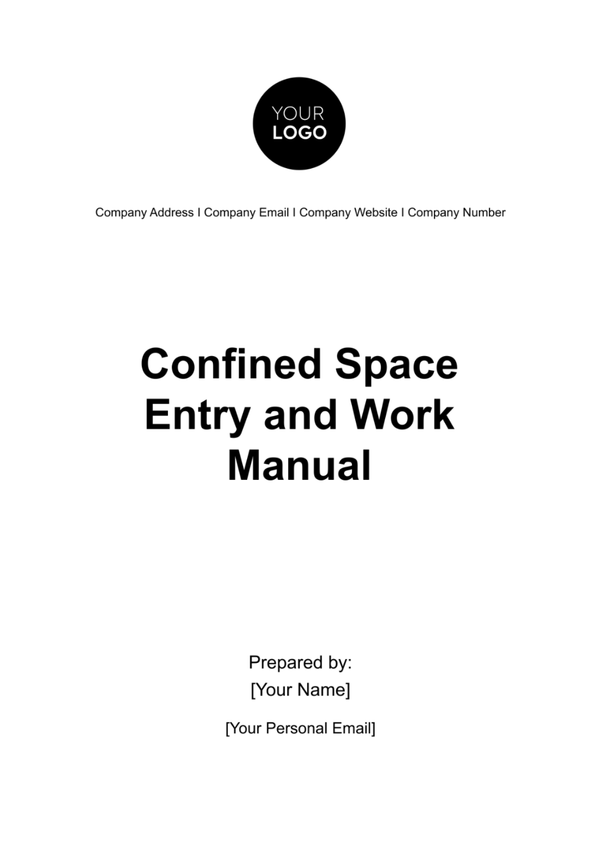 Confined Space Entry and Work Manual HR Template