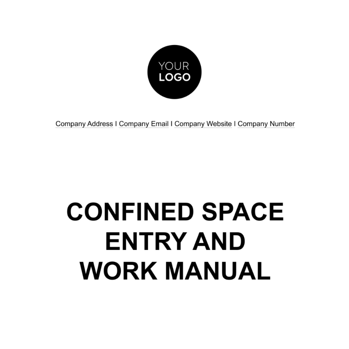 Confined Space Entry and Work Manual HR Template - Edit Online & Download