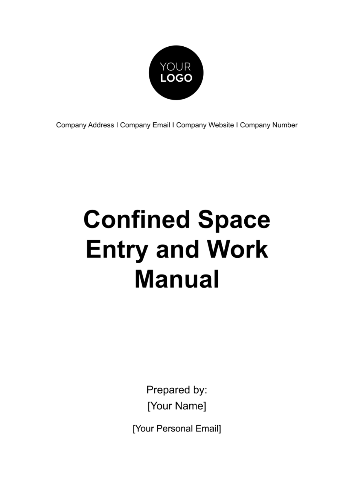 Confined Space Entry and Work Manual HR Template - Edit Online & Download