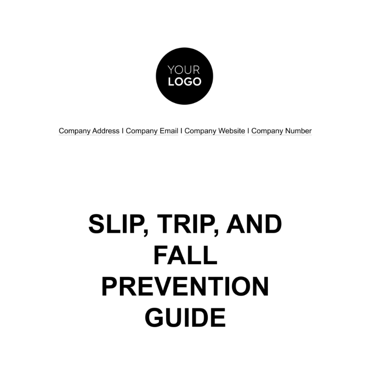 Slip, Trip, and Fall Prevention Guide HR Template - Edit Online & Download