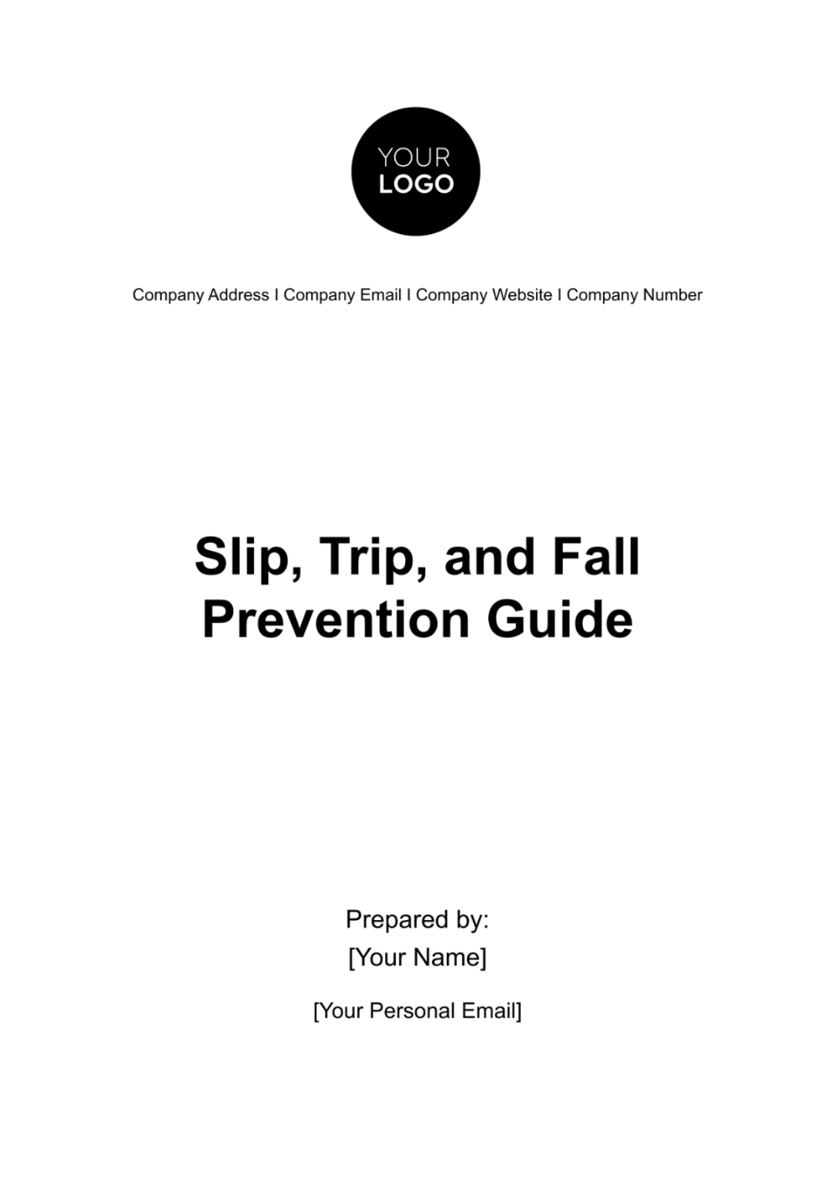 Slip, Trip, and Fall Prevention Guide HR Template - Edit Online & Download