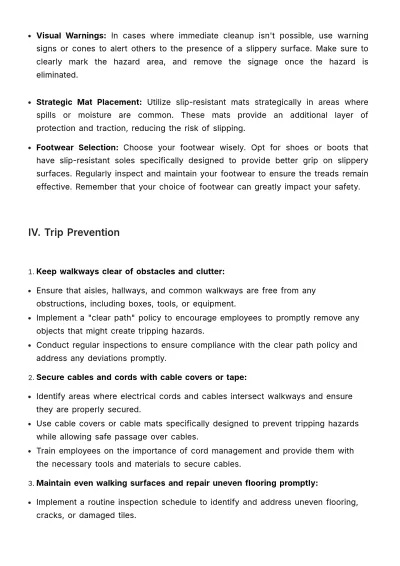 Free Slip, Trip, and Fall Prevention Guide HR Template to Edit Online