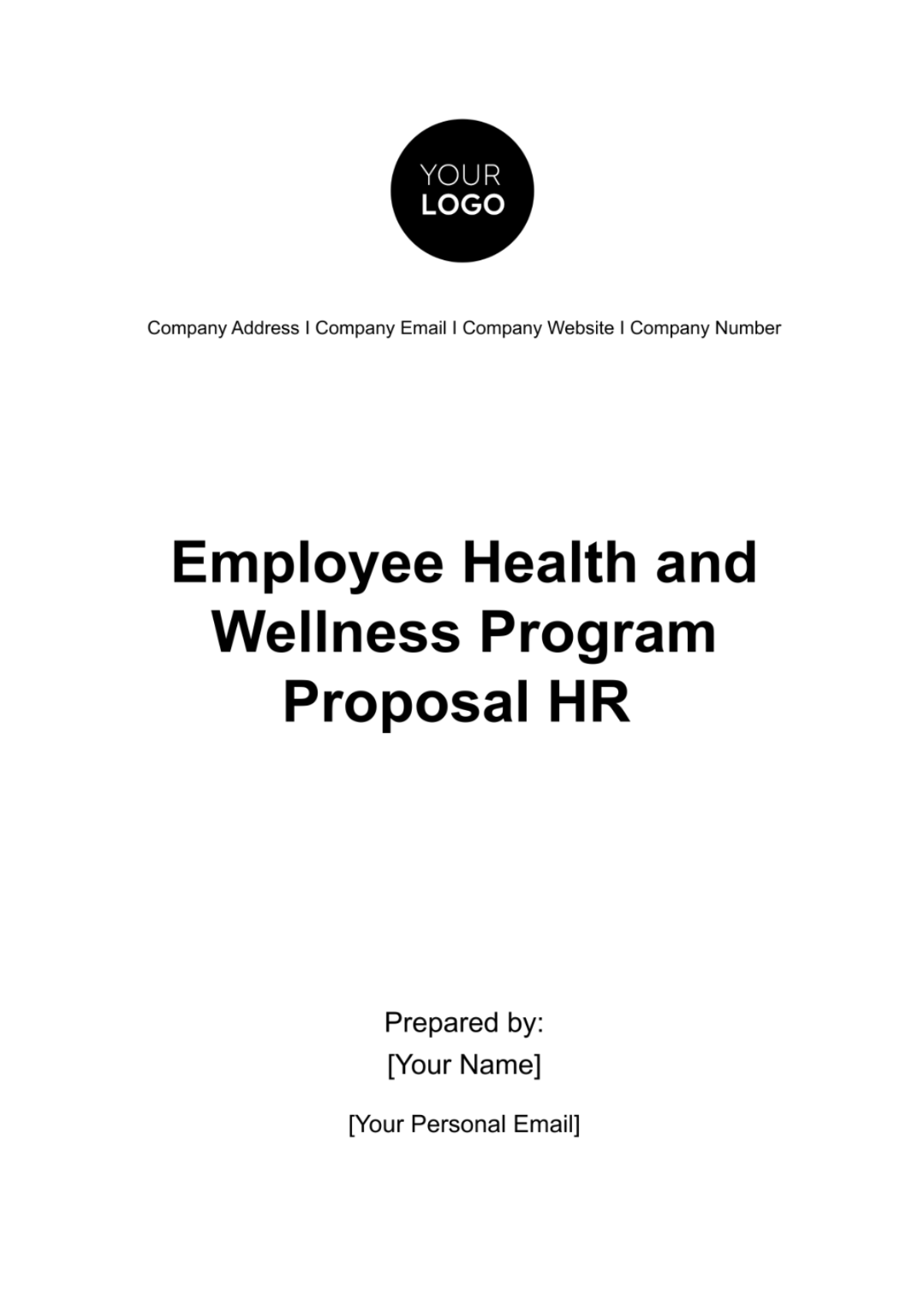 Free Employee Health and Wellness Program Proposal HR Template