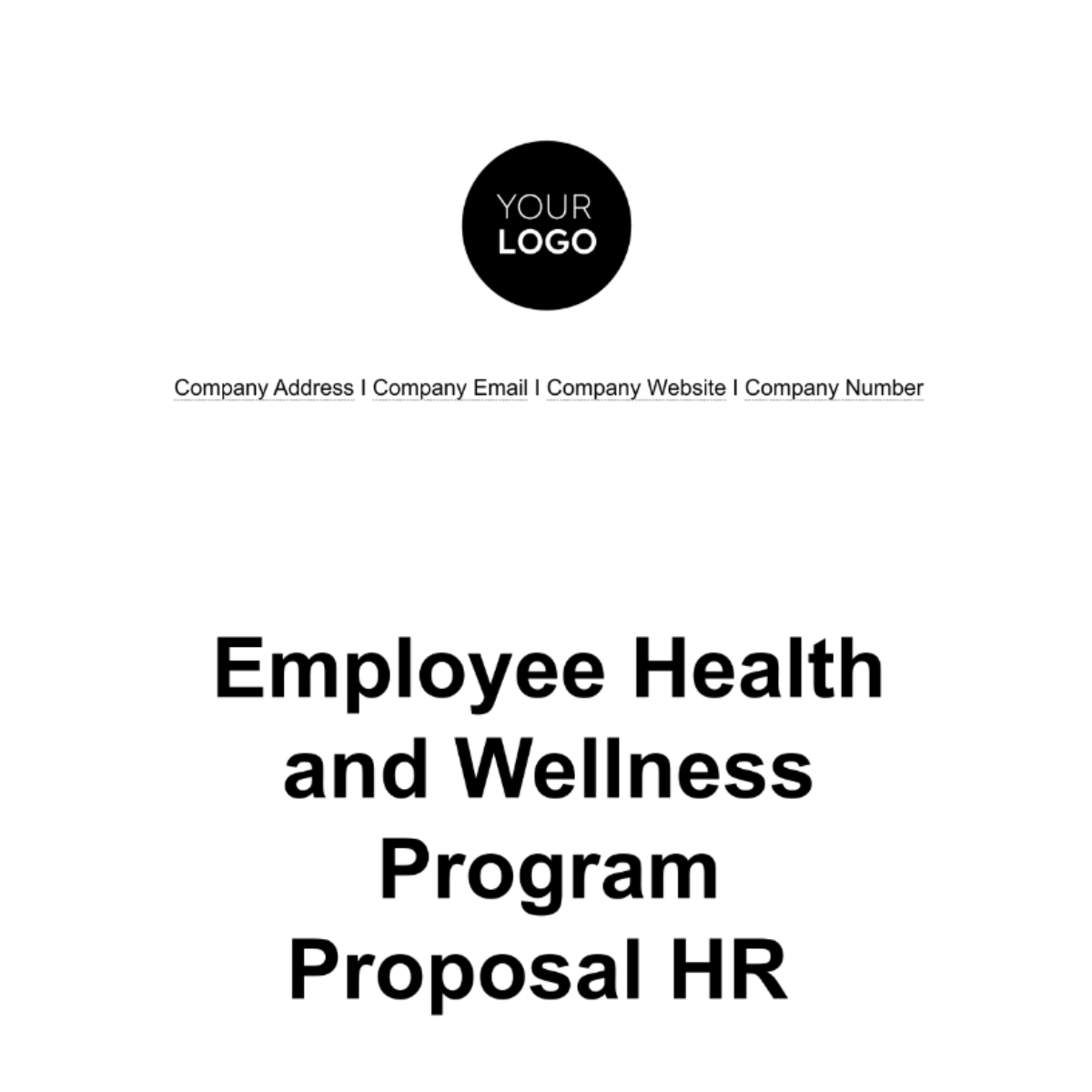 Employee Health and Wellness Program Proposal HR Template