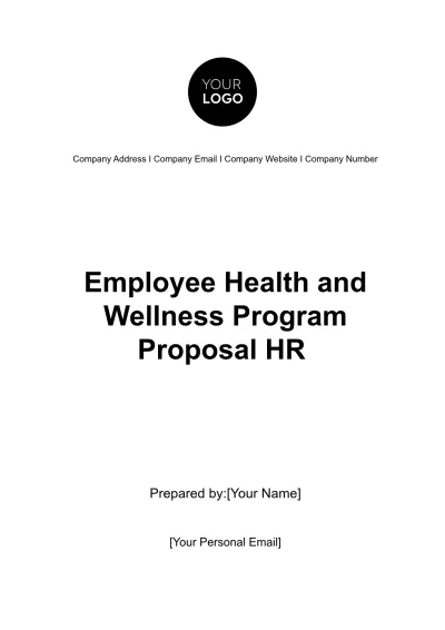 Free Employee Health and Wellness Program Proposal HR Template to Edit Online