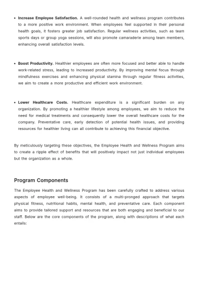 Free Employee Health and Wellness Program Proposal HR Template to Edit Online