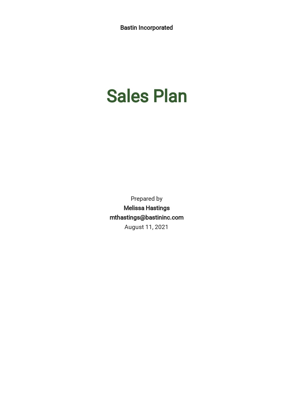 sample 306090 sales activities plan
