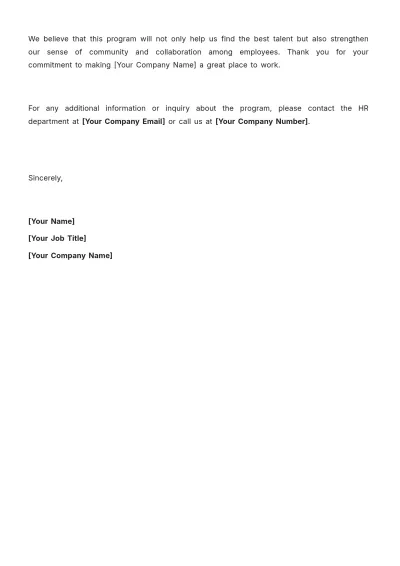 Free Employee Referral Bonus Program HR Template to Edit Online