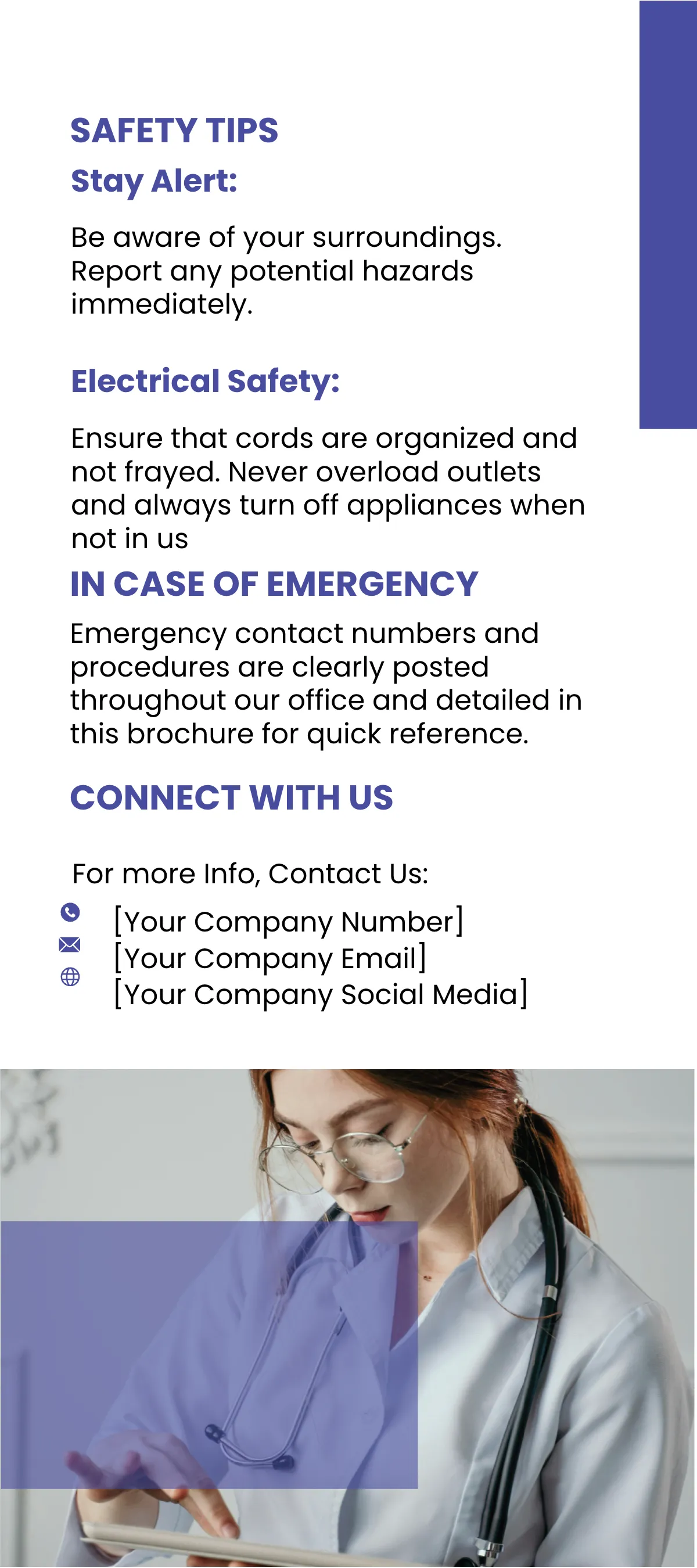 Free Office Safety Procedures Rack Card Template to Edit Online