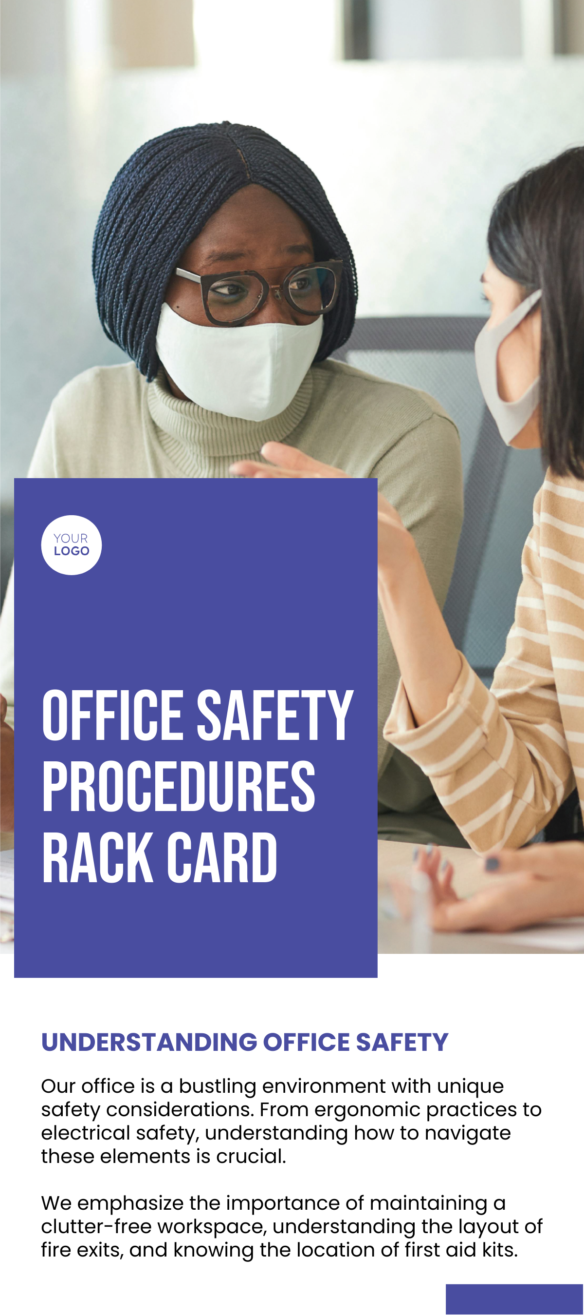 Office Safety Procedures Rack Card Template