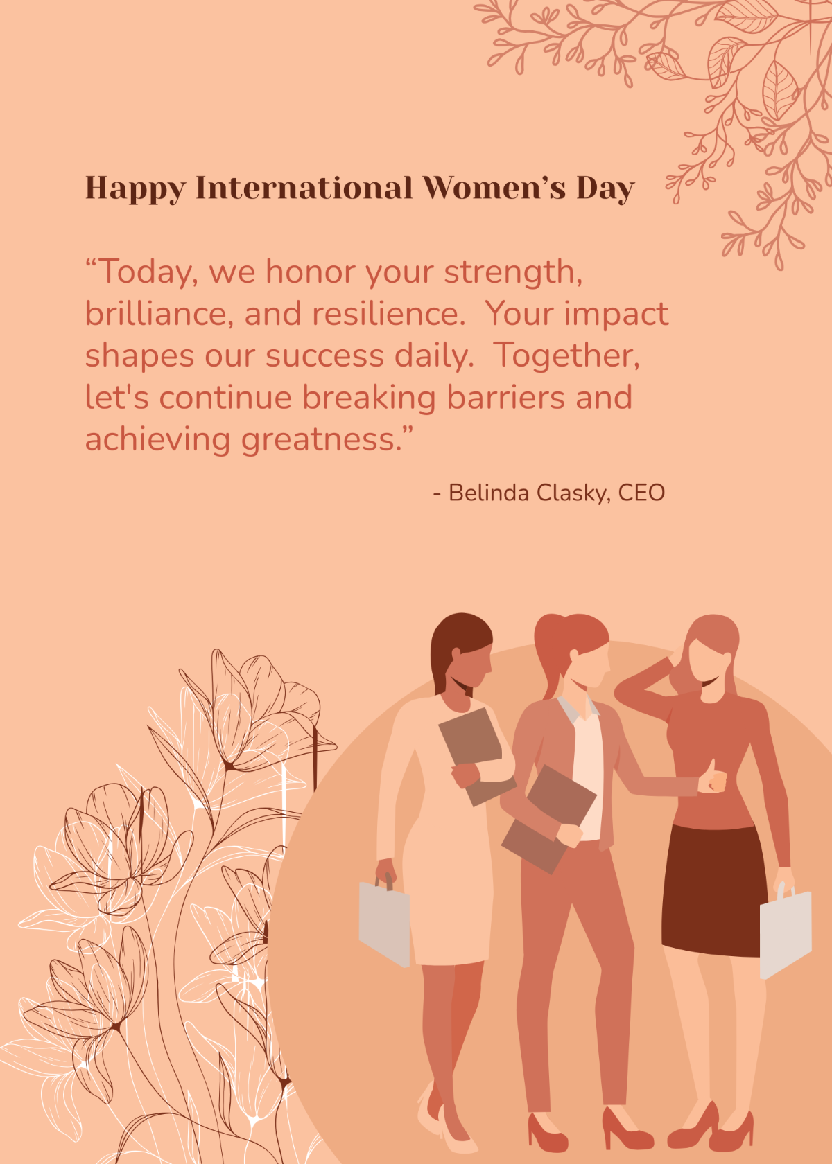 Free International Women's Day Message to Staff Template