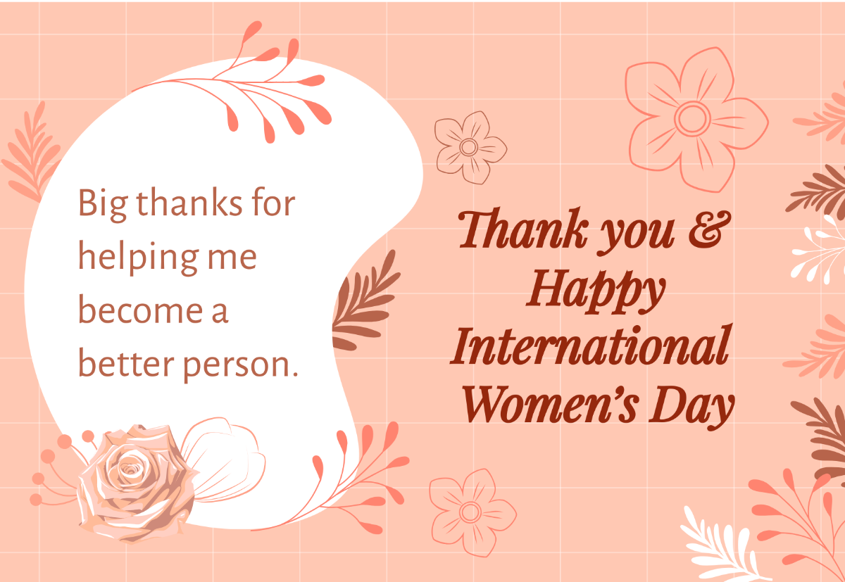 International Women's Day Thank You Note