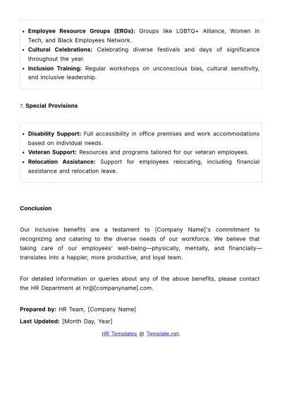 Free Inclusive Benefits Overview HR Template to Edit Online