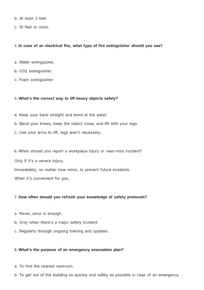 Free Safety Training Quiz HR Template to Edit Online