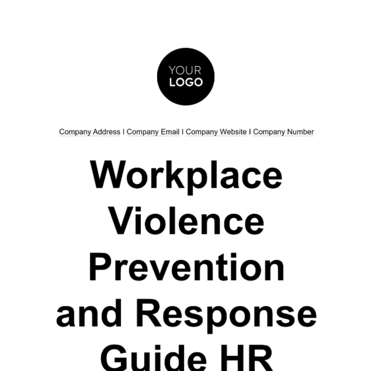 Workplace Violence Prevention and Response Guide HR Template - Edit ...