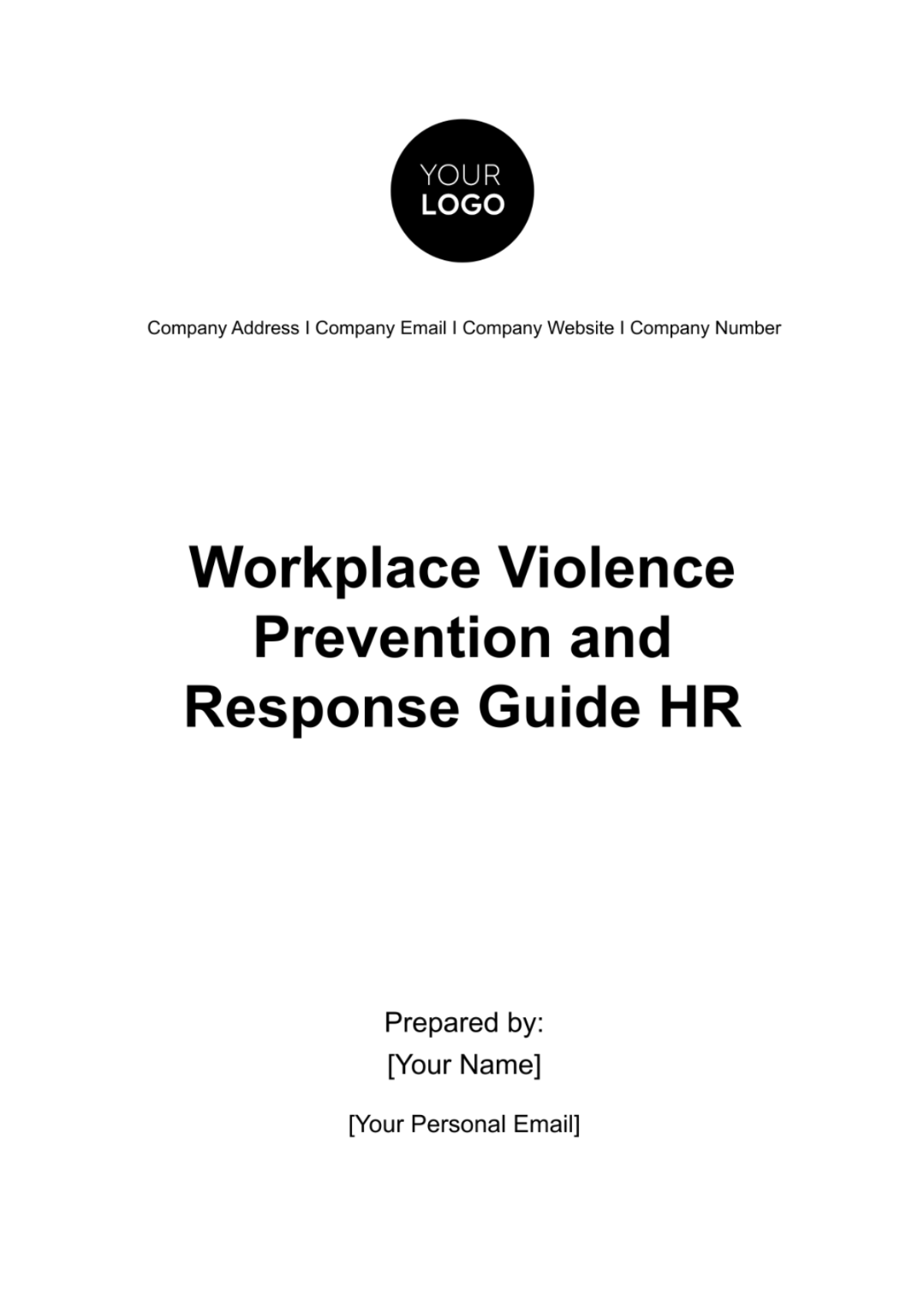 Workplace Violence Prevention and Response Guide HR Template