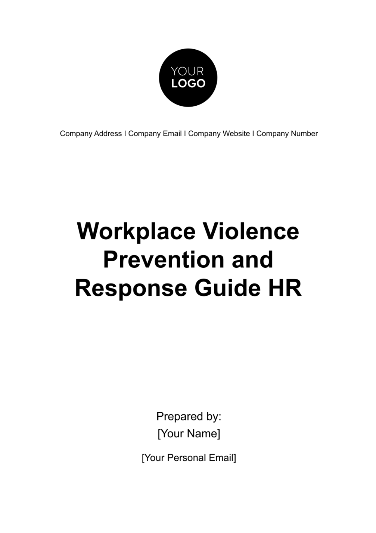 Workplace Violence Prevention and Response Guide HR Template - Edit Online & Download