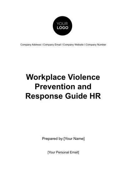 Free Workplace Violence Prevention and Response Guide HR Template to Edit Online