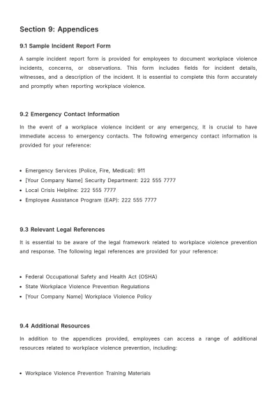 Free Workplace Violence Prevention and Response Guide HR Template to Edit Online