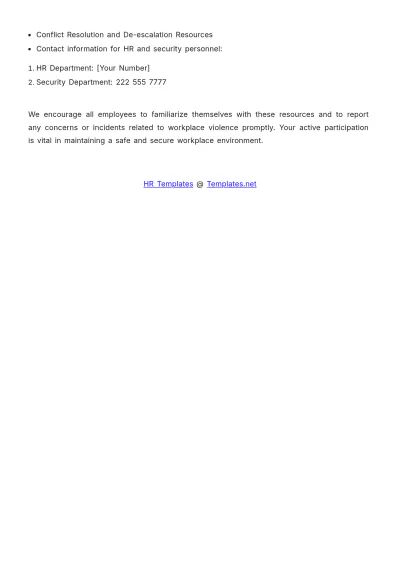 Free Workplace Violence Prevention and Response Guide HR Template to Edit Online
