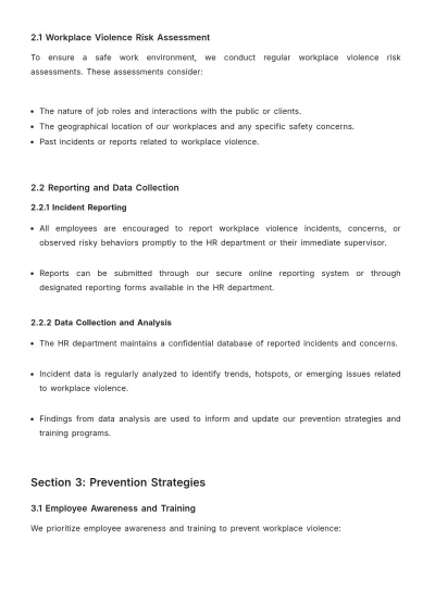 Free Workplace Violence Prevention and Response Guide HR Template to Edit Online