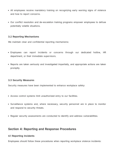 Free Workplace Violence Prevention and Response Guide HR Template to Edit Online
