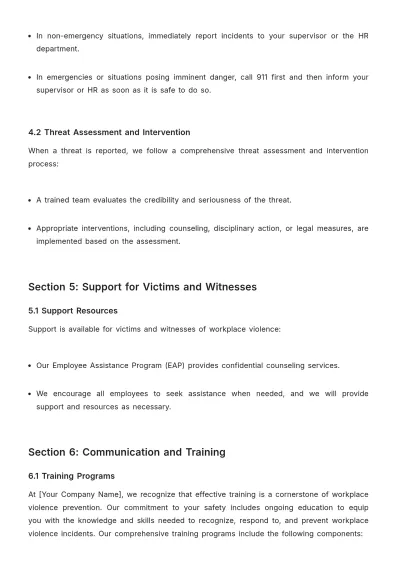 Free Workplace Violence Prevention and Response Guide HR Template to Edit Online