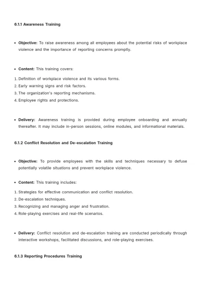 Free Workplace Violence Prevention and Response Guide HR Template to Edit Online