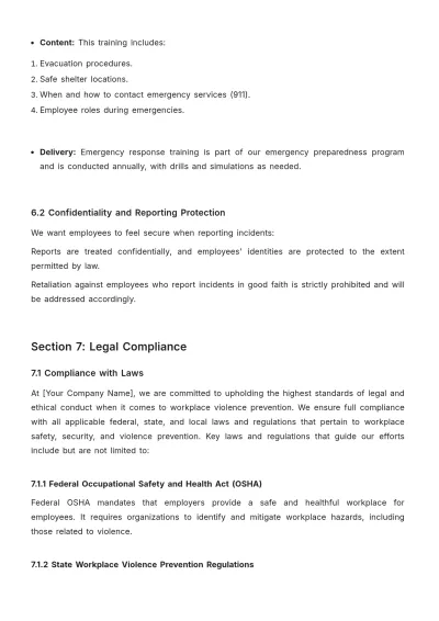 Free Workplace Violence Prevention and Response Guide HR Template to Edit Online