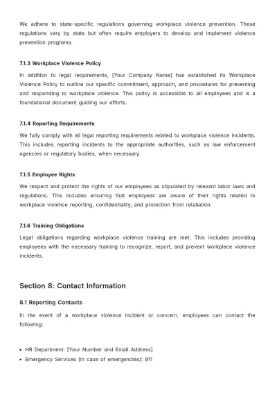 Free Workplace Violence Prevention and Response Guide HR Template to Edit Online