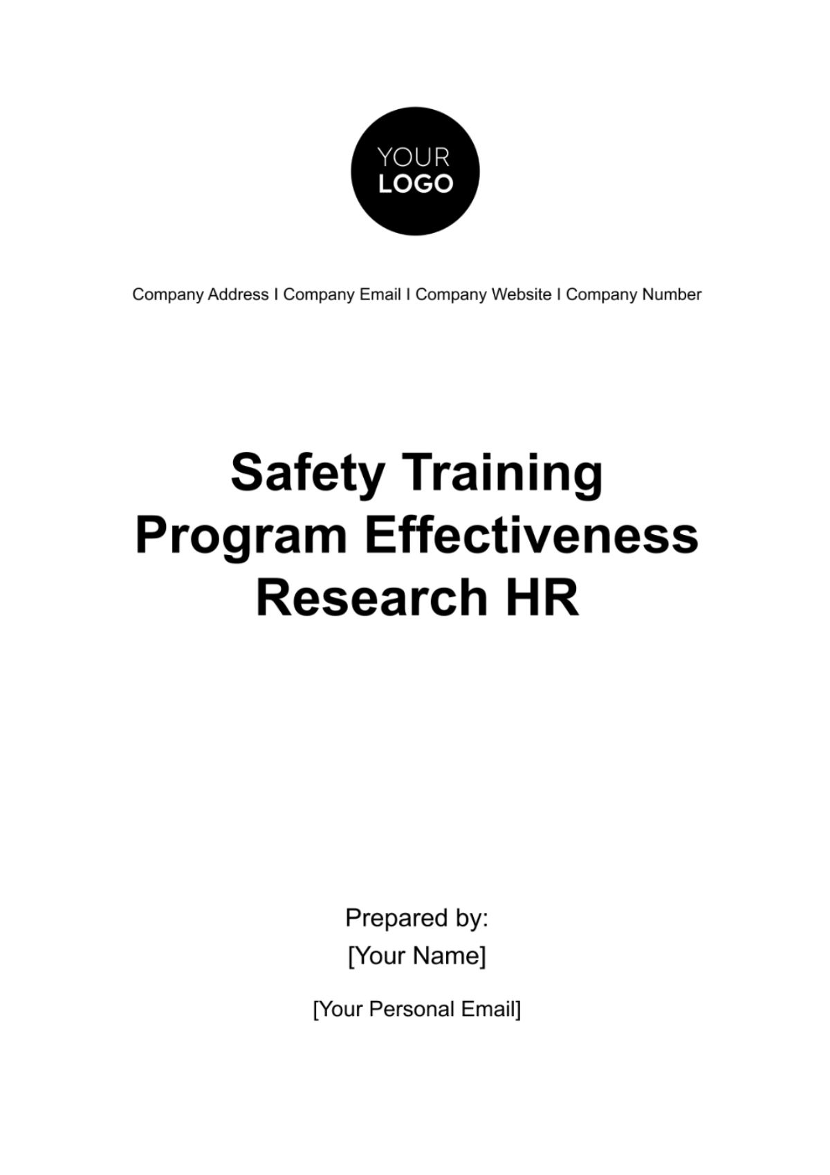 Free Safety Training Program Effectiveness Research HR Template