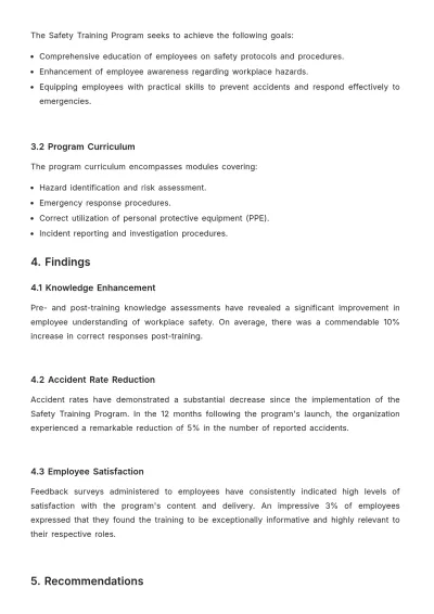 Free Safety Training Program Effectiveness Research HR Template to Edit Online