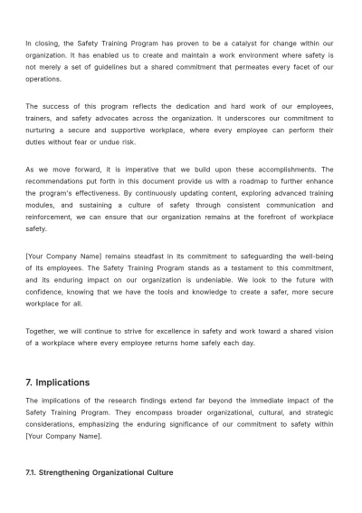 Free Safety Training Program Effectiveness Research HR Template to Edit Online