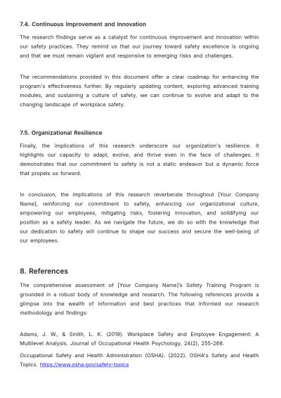 Free Safety Training Program Effectiveness Research HR Template to Edit Online