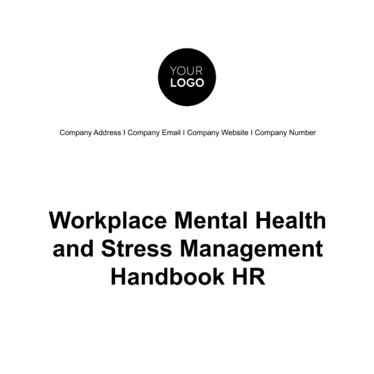 Free Workplace Mental Health and Stress Management Handbook HR Template