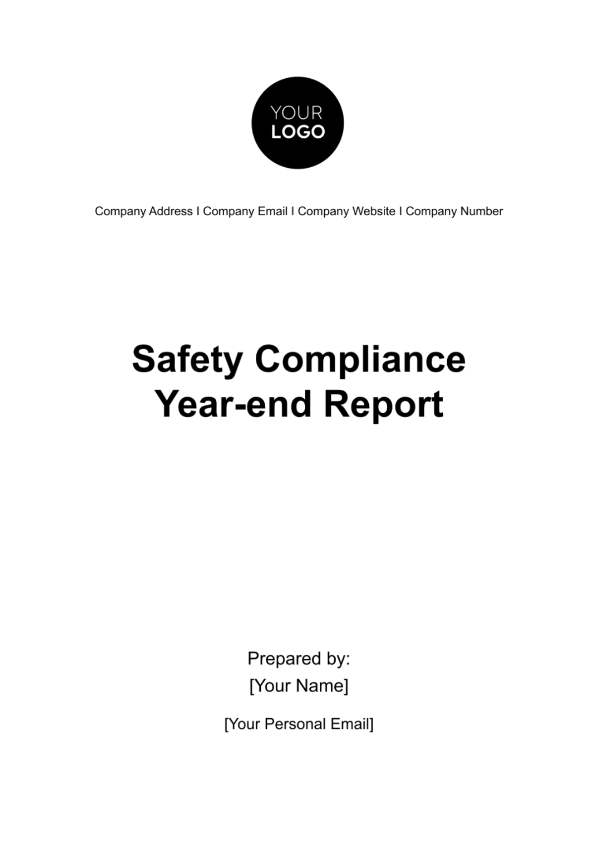 Free Safety Compliance Year-end Report HR Template