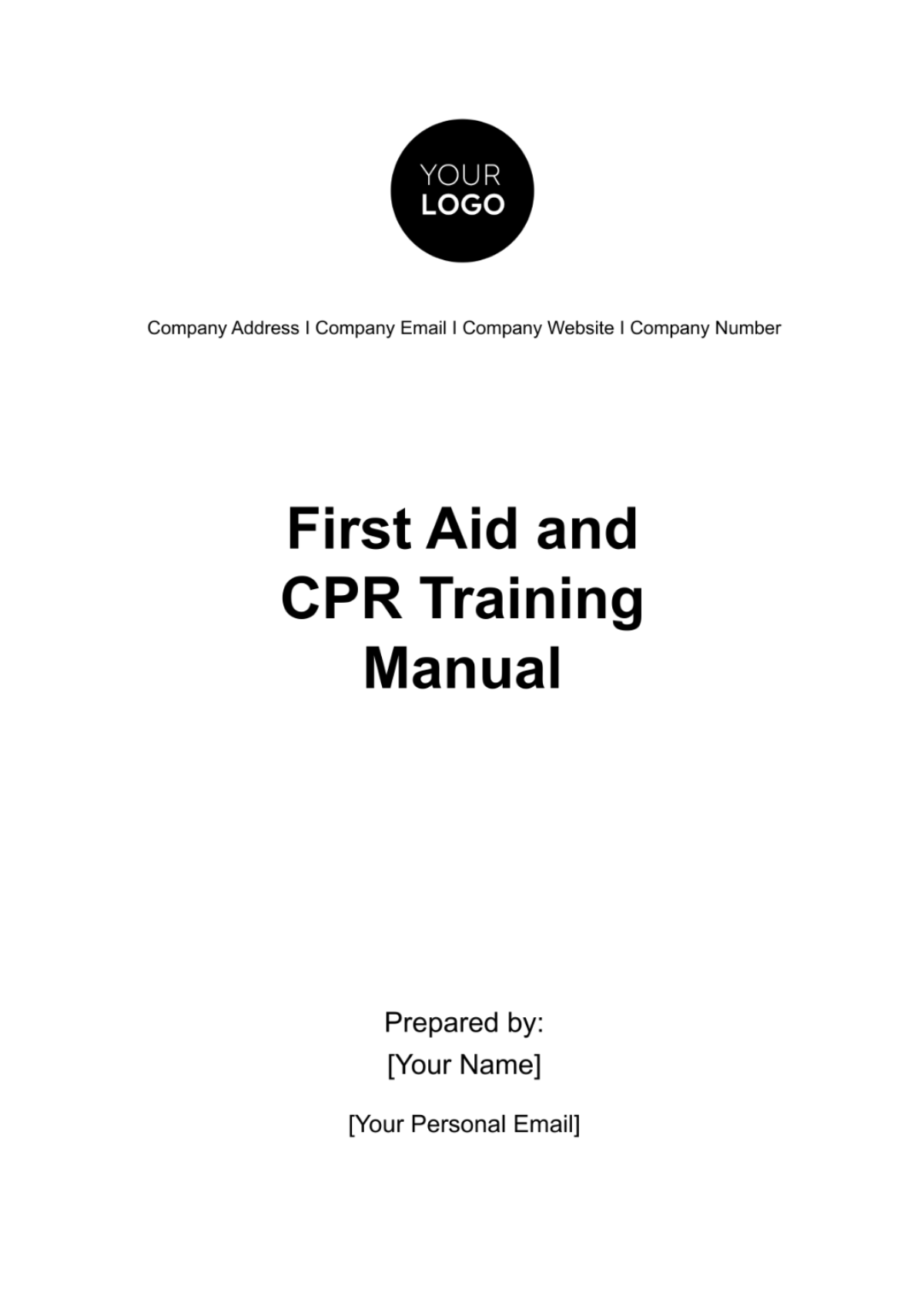 Free First Aid and CPR Training Manual HR Template