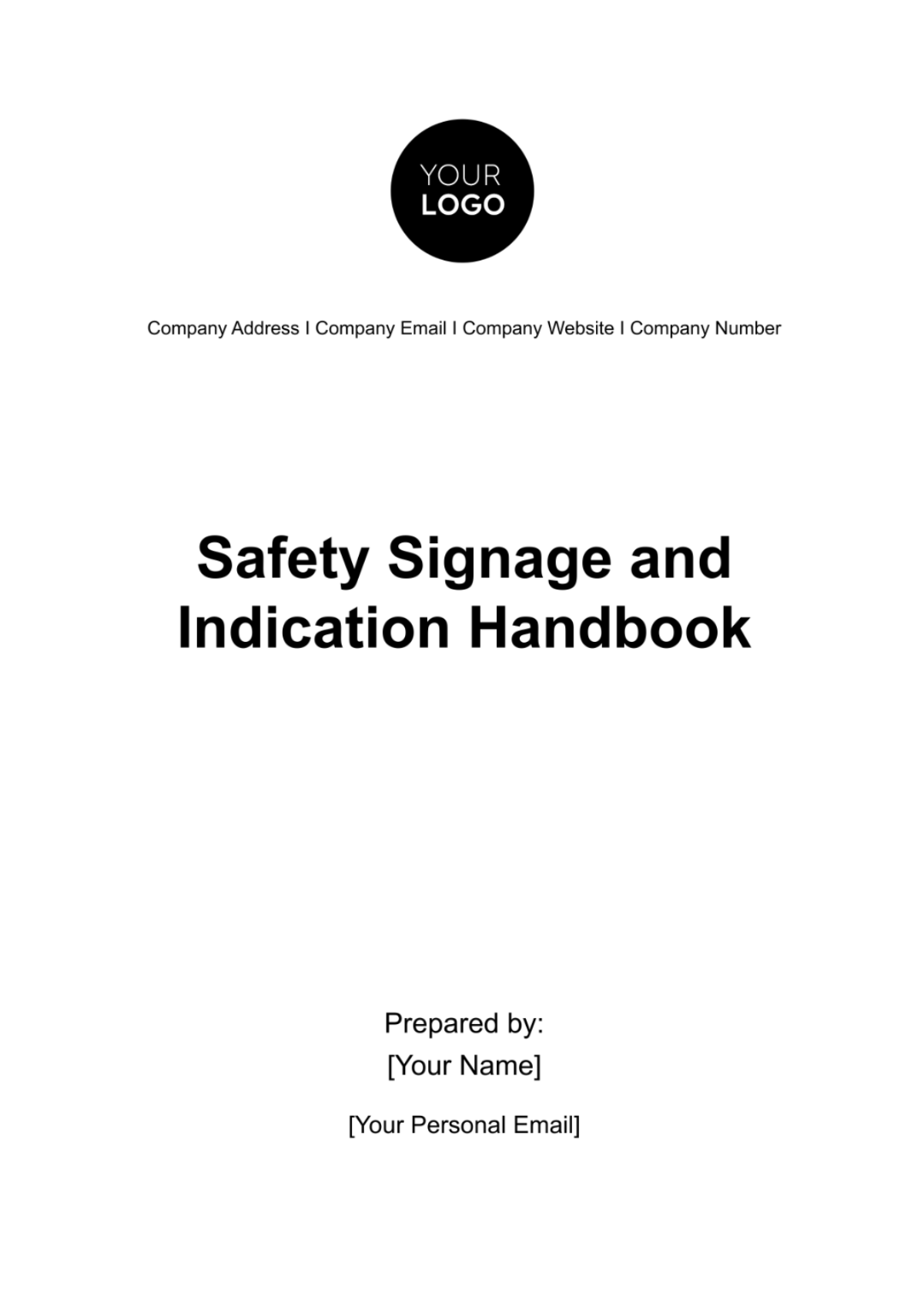 Safety Signage and Indication Handbook HR Template