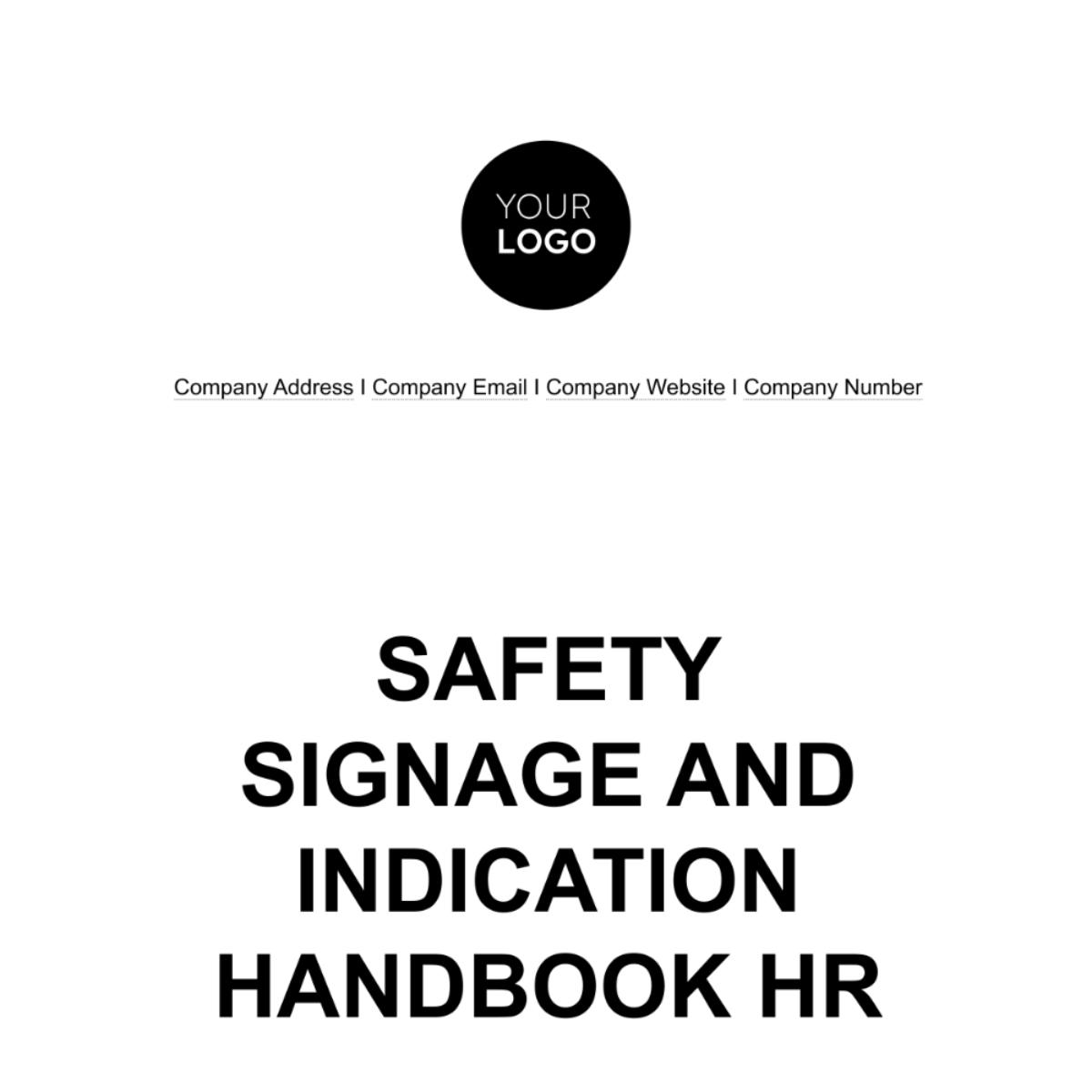 Safety Signage and Indication Handbook HR Template - Edit Online & Download