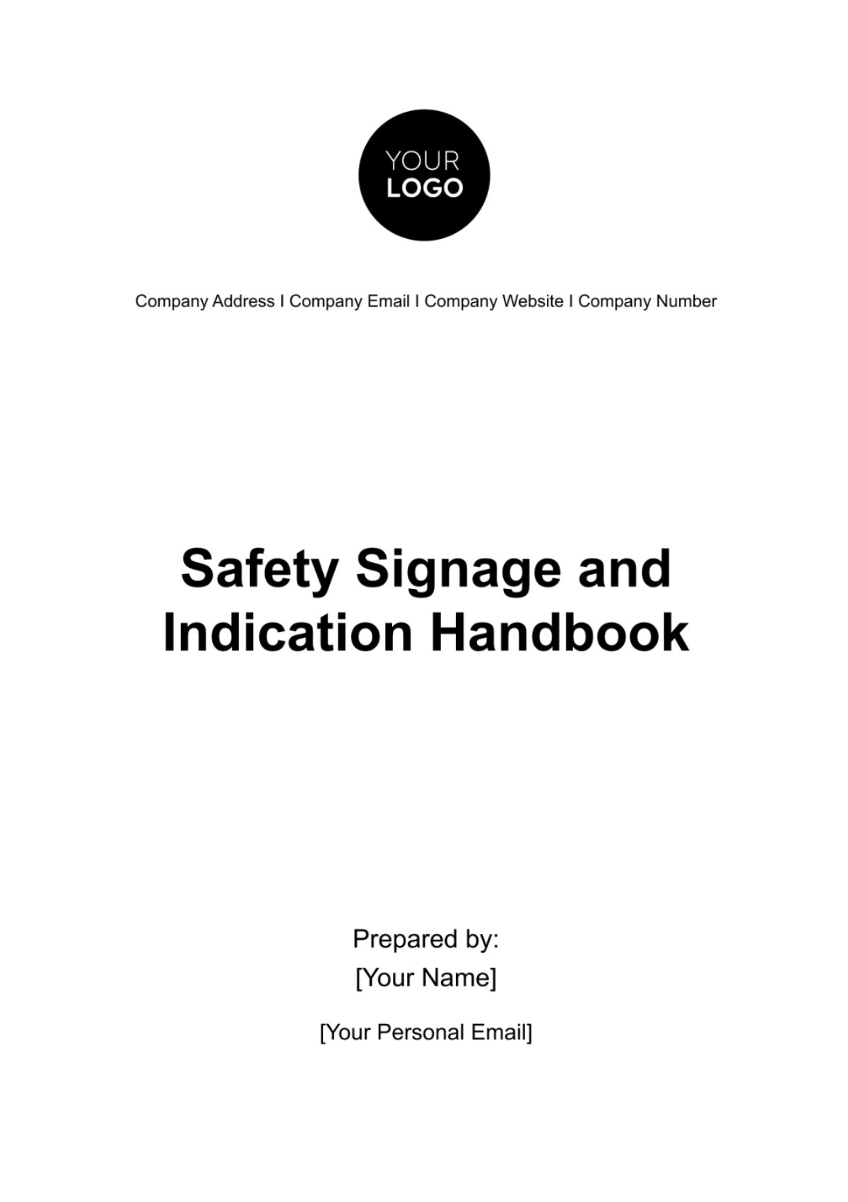 Safety Signage and Indication Handbook HR Template - Edit Online & Download