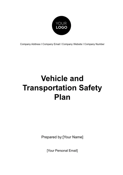 Free Vehicle and Transportation Safety Plan HR Template to Edit Online