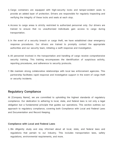 Free Vehicle and Transportation Safety Plan HR Template to Edit Online