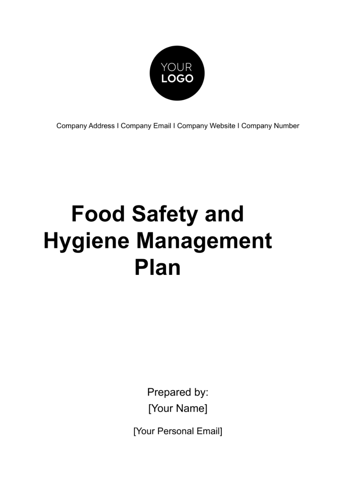Free Food Safety and Hygiene Management Plan HR Template