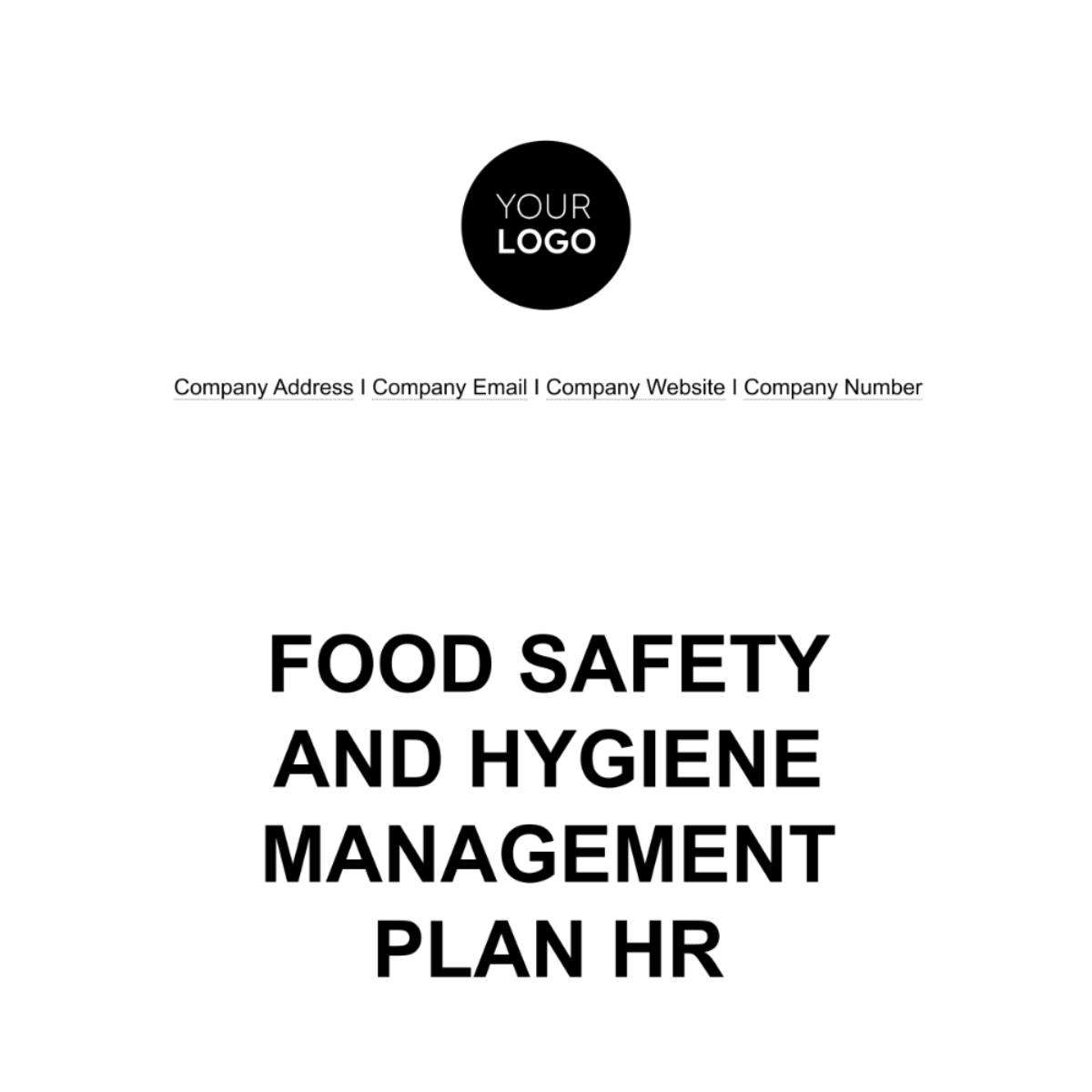 Food Safety and Hygiene Management Plan HR Template - Edit Online & Download