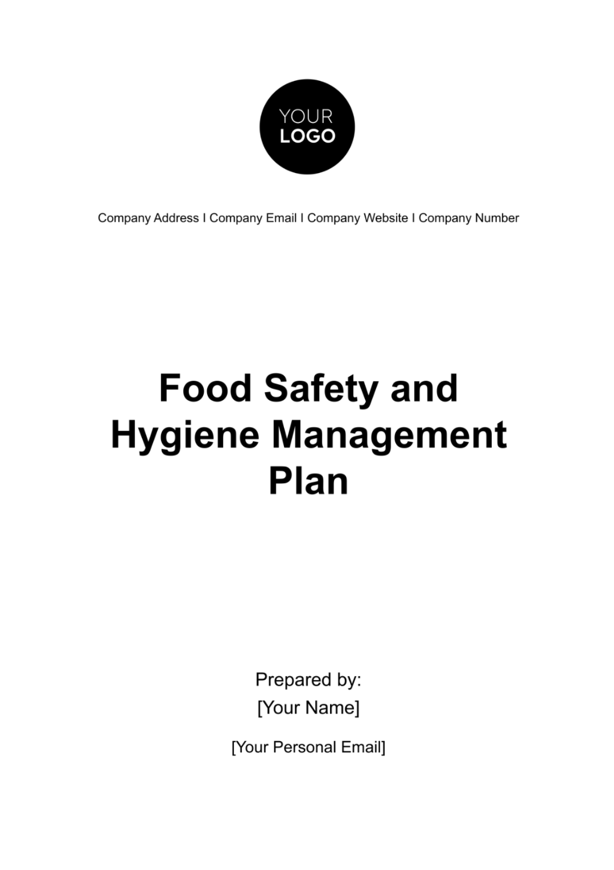 Food Safety and Hygiene Management Plan HR Template - Edit Online & Download