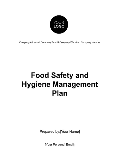 Free Food Safety and Hygiene Management Plan HR Template to Edit Online