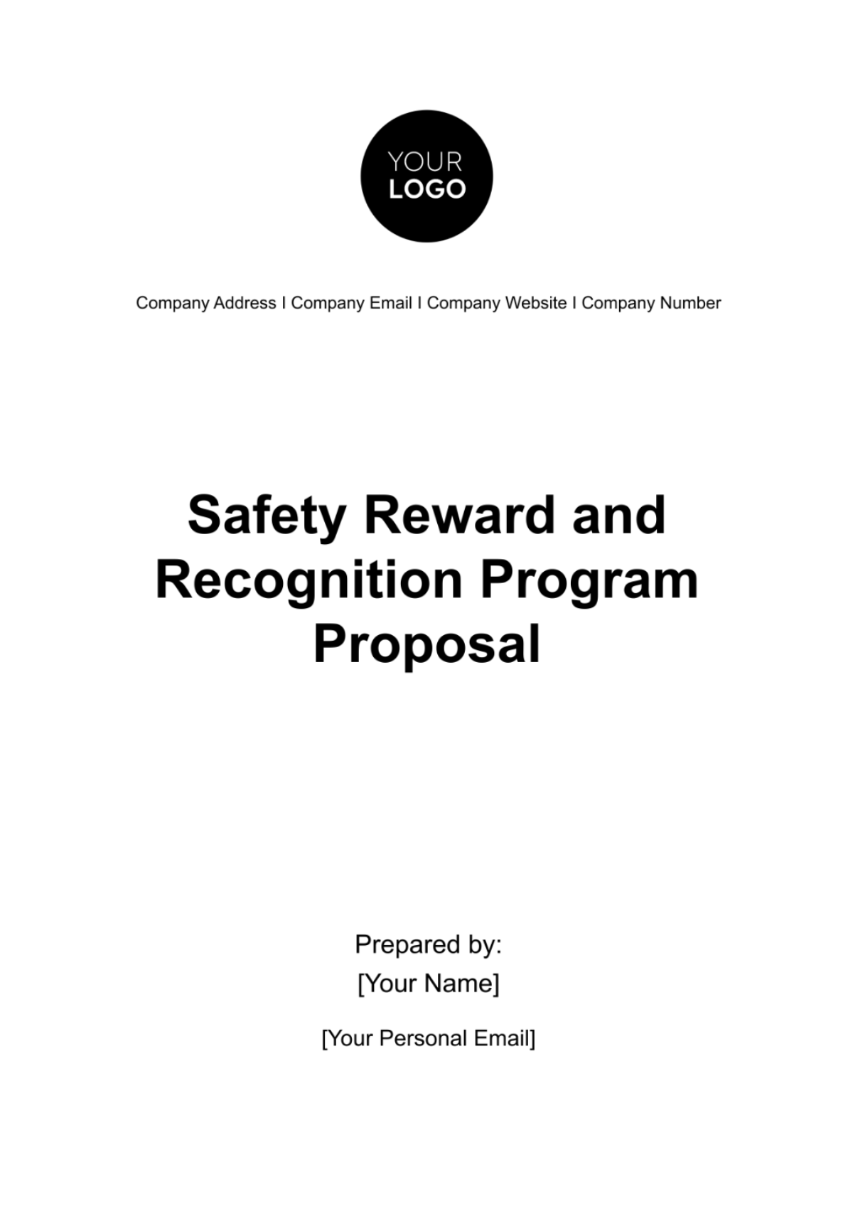 Free Safety Reward and Recognition Program Proposal HR Template