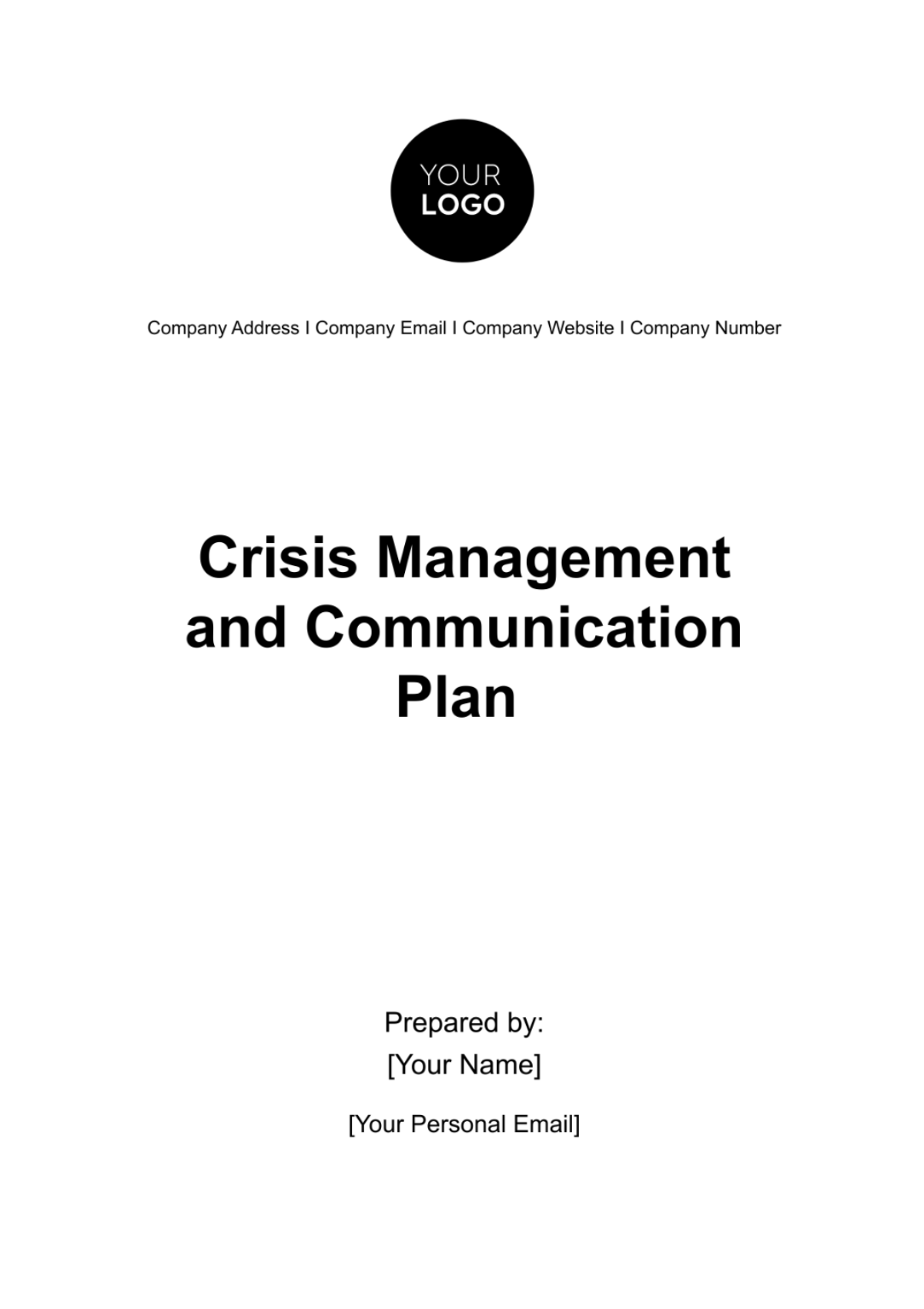 Free Crisis Management and Communication Plan HR Template